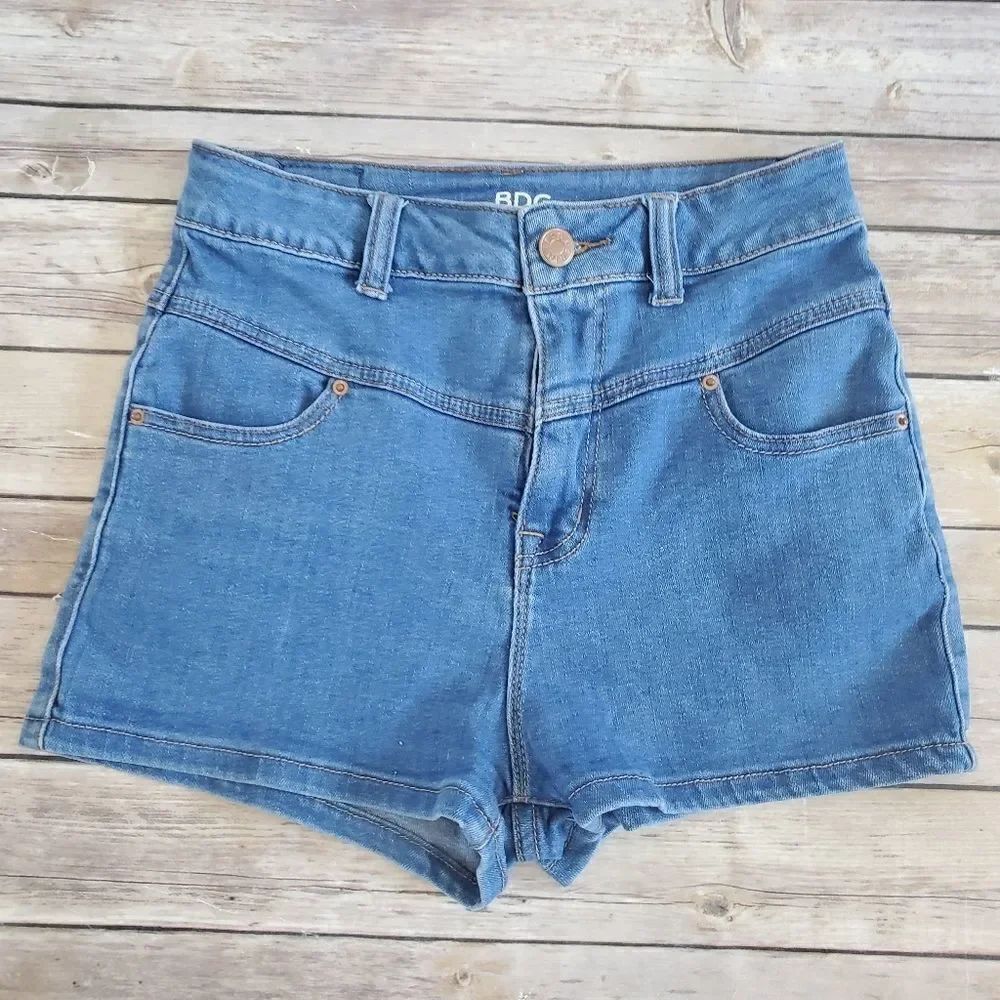 BDG super high rise seam jean shorts high waist